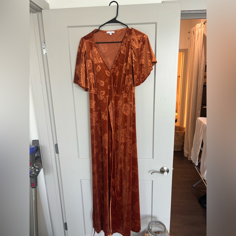 Baltic Born orange velvet dress